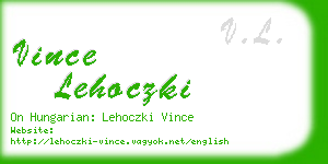 vince lehoczki business card